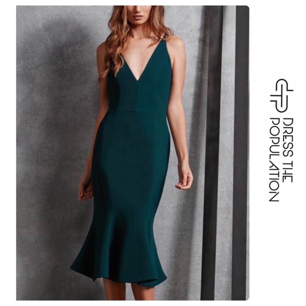 Dress The Population Isabella Dress in Pine